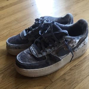 light blue velvet air force 1